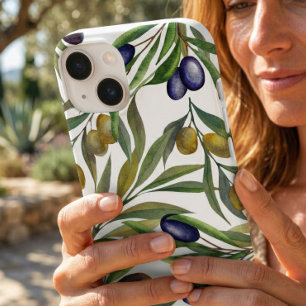 Salbeigrünes Wasserfarben- Französisch-Land-Oliven Case-Mate iPhone 14 Hülle