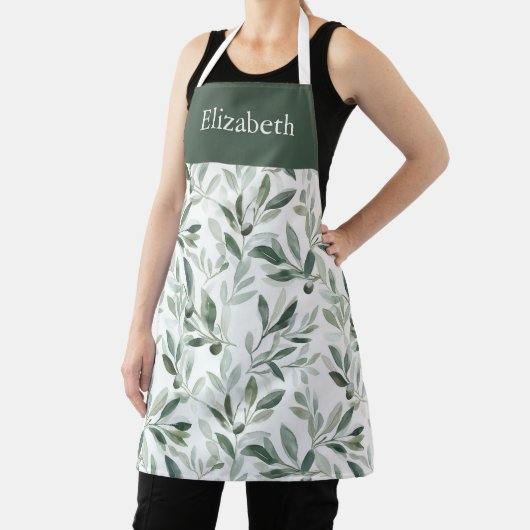 Salbeigrünes Wasserfarben-Französisch-Olive-Eigenn Schürze (InSitu)