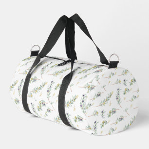 Salbeigrünes Wasserfarben-Olivenmuster im französi Duffle Bag