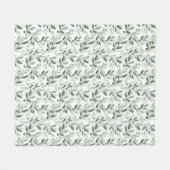 Salbeigrünes Wasserfarben-Rustikal-Oliven-Muster Fleecedecke (Vorderseite (Horizontal))