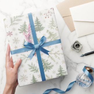 Salbeigrünes Weihnachtspapier Geschenkpapier