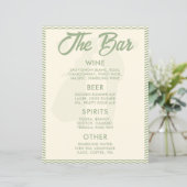 Salbeigrünes wellenförmig gestreiftes Bar-Menü-Hoc (Stehend Vorderseite)