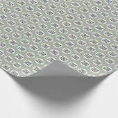 Salbeigrünes wiederholendes Geschäft-Logo Geschenkpapier (Ecke)