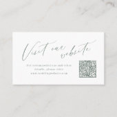 Salbeiskript minimalistischer QR-Code-Website-Einl Platzkarte (Vorderseite)