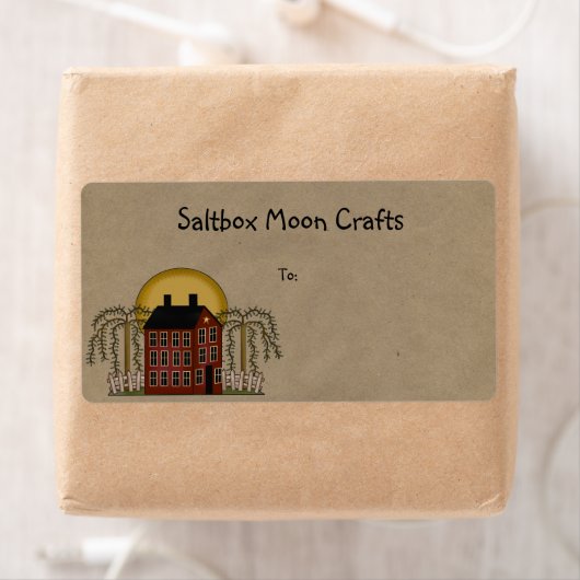 Salbox Moon Rustic Shipping Label (Insitu)