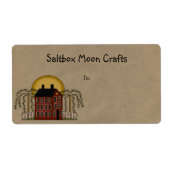 Salbox Moon Rustic Shipping Label (Vorne)