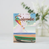 Salcombe, Devon Vintage Travel Poster Postkarte (Stehend Vorderseite)