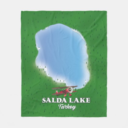 Salda Lake Turkey Landkarte Fleecedecke (Vorderseite)
