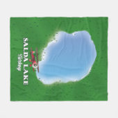 Salda Lake Turkey Landkarte Fleecedecke (Vorderseite (Horizontal))
