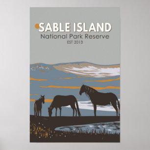 Sale Island National Park Reserve Kanada Vintag Poster