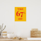 Sale Sign with Customizable Discount Rate Poster (Küche)