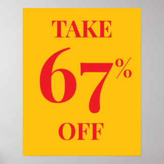Sale Sign with Customizable Discount Rate Poster