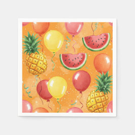 Säle, Wassermelonen, Ananas, von Natasha Us Serviette