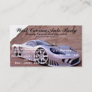 Saleen S7, WestCovina Auto Body, W. 1921 Berna… Visitenkarte