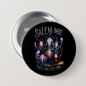 Salem 1692 fehlte eine Halloween-Hexe Button (Vorne & Hinten)