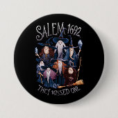Salem 1692 fehlte eine Halloween-Hexe Button (Vorderseite)