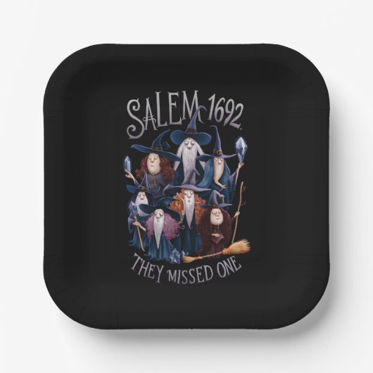 Salem 1692 fehlte eine Halloween-Hexe Pappteller (Vorderseite)