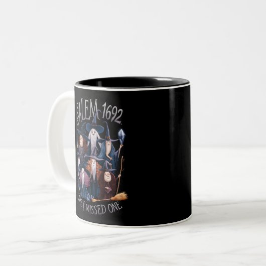 Salem 1692 fehlte eine Halloween-Hexe Zweifarbige Tasse (Vorderseite Links)