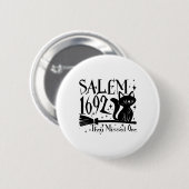 Salem 1692 Halloween Funny sie vermissten eine Kat Button (Vorne & Hinten)