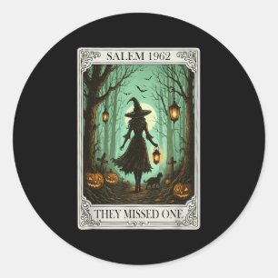 Salem 1692 Halloween sie vermissten ein Tarot C Runder Aufkleber