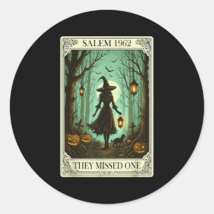 Salem 1692 Halloween sie vermissten ein Tarot C Runder Aufkleber