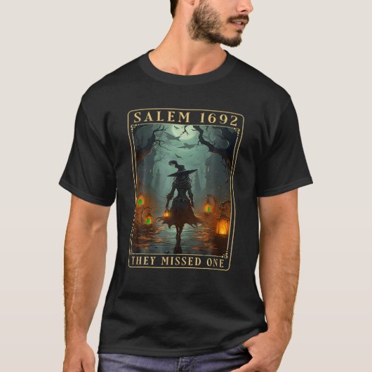 Salem 1692 verpassten sie ein Halloween-Hexensturm T-Shirt (Vorderseite)