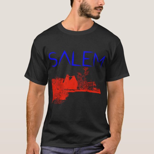 Salem American History House of Seven Gables Black T-Shirt (Vorderseite)