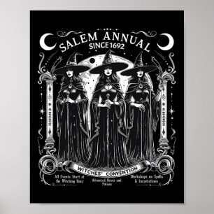 Salem Annual 1692 Hexches Convention Vintag Girls Poster