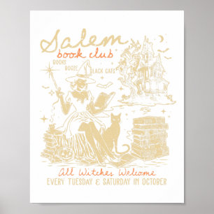 Salem Book Club Funny Bookween Spooky Rea Poster