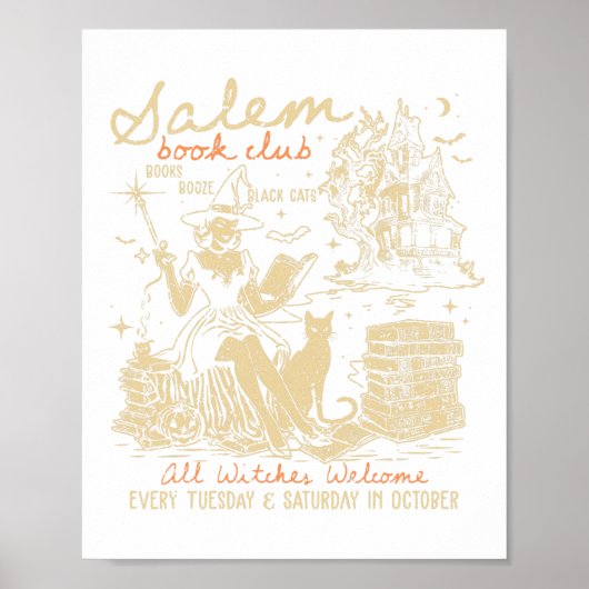 Salem Book Club Funny Bookween Spooky Rea Poster (Vorne)
