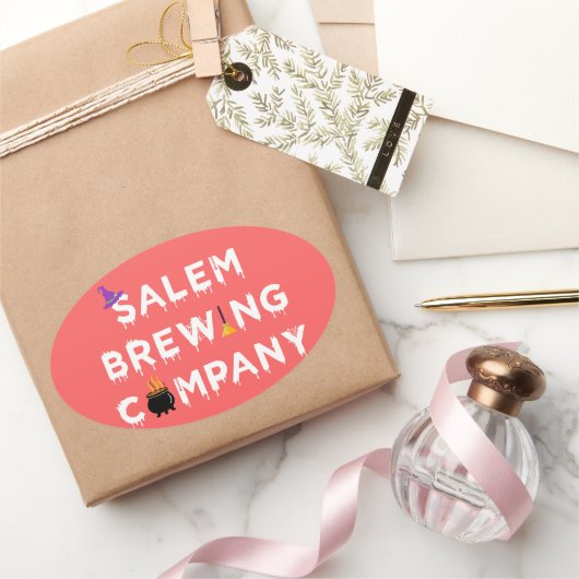 Salem Brewing Company White Ovaler Aufkleber (Schenken)