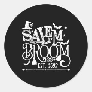 Salem Broom Co Est 1692 Wittling Hexe Sayi Runder Aufkleber
