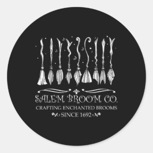 Salem Broom Company für einen Halloween-Fan Runder Aufkleber