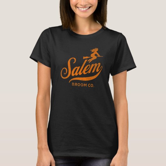 Salem Broom Company Halloween Hexe T-Shirt (Vorderseite)