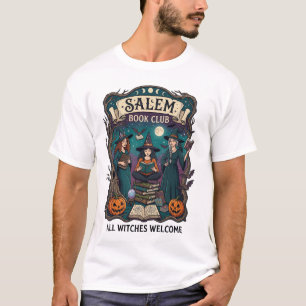 Salem Buchclub Alle Hexen Willkommen Halloween Pum T-Shirt