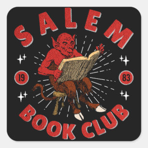 Salem Buchclub Vintage Teufel Quadratischer Aufkleber