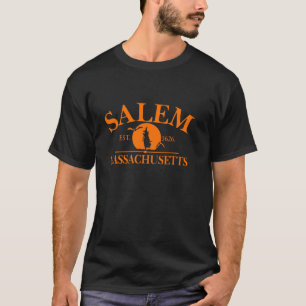 Salem Est 1626 Massachusetts Vintag Halloween Wit T-Shirt