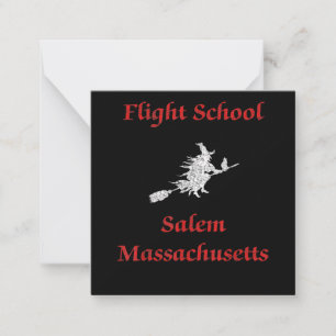 Salem Flight School Halloween-Hexenbekleidungsgesc Mitteilungskarte