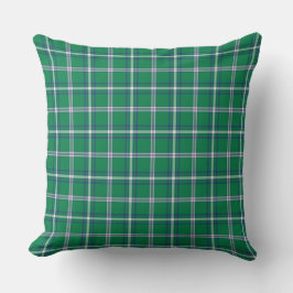 Salem Green and White Plaid Kissen