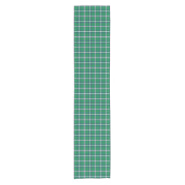 Salem Green and White Plaid Kurzer Tischläufer
