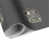 Salem Haunted Library Halloween Design_1 Geschenkpapier (Rolleneckpunkt)