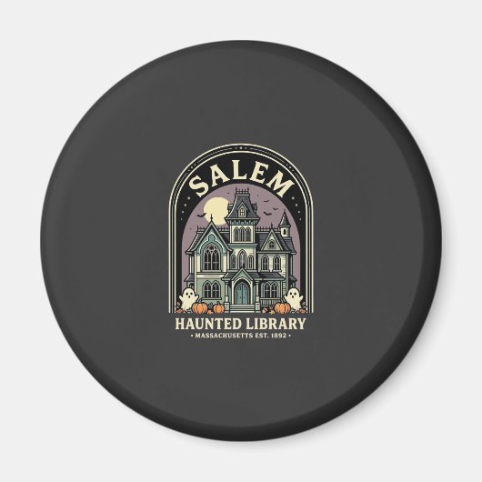 Salem Haunted Library Halloween Design_1 Magnet (Vorne)