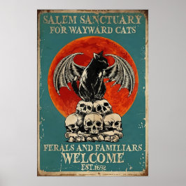 Salem-Heiligtum für rückständige Katzen, Vintage K Poster