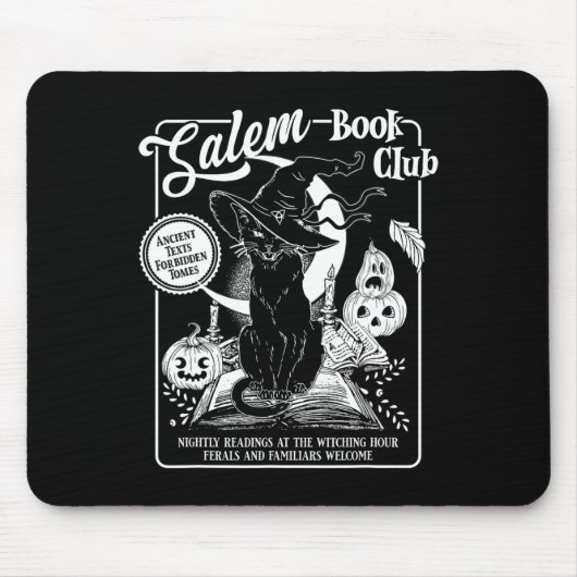 Salem Hexe Book Club Bookro Halloween Blac Mousepad (Vorne)