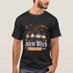 Salem Hexe Est 1692 Halloween Womens Social Club T-Shirt