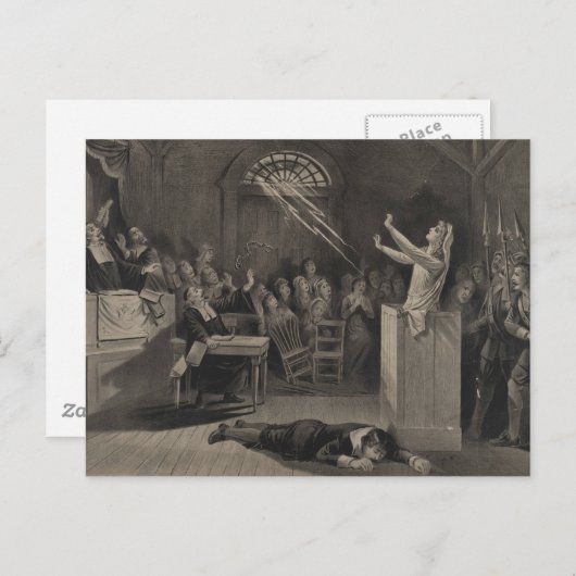Salem Hexe-Trial-Illustration Postkarte (Vorne/Hinten)