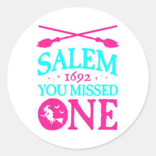 Salem Hexe-Versuche 1692 Du hast eine Hexe Hallo v Runder Aufkleber