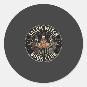 Salem Hexen Buchclub Halloween Skelett Design_1 Runder Aufkleber