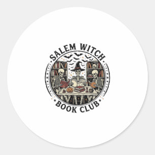 Salem Hexen Buchclub Vintage Skelett Halloween S Runder Aufkleber