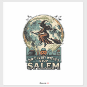 Salem-Hexen-Shirt Vintage-Gravur Grusel-Humor D Aufkleber